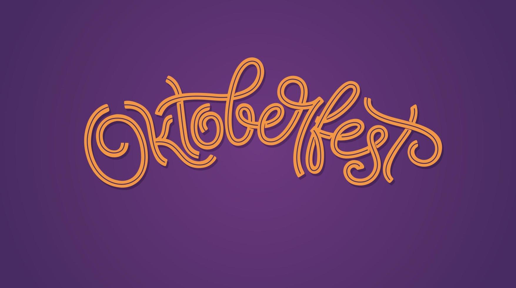 lettrage manuscrit oktoberfest. conception vectorielle de typographie oktoberfest pour logo, affiche, carte, carte postale. bannière de vecteur de festival de bière. célébration du modèle de conception. illustration vectorielle.