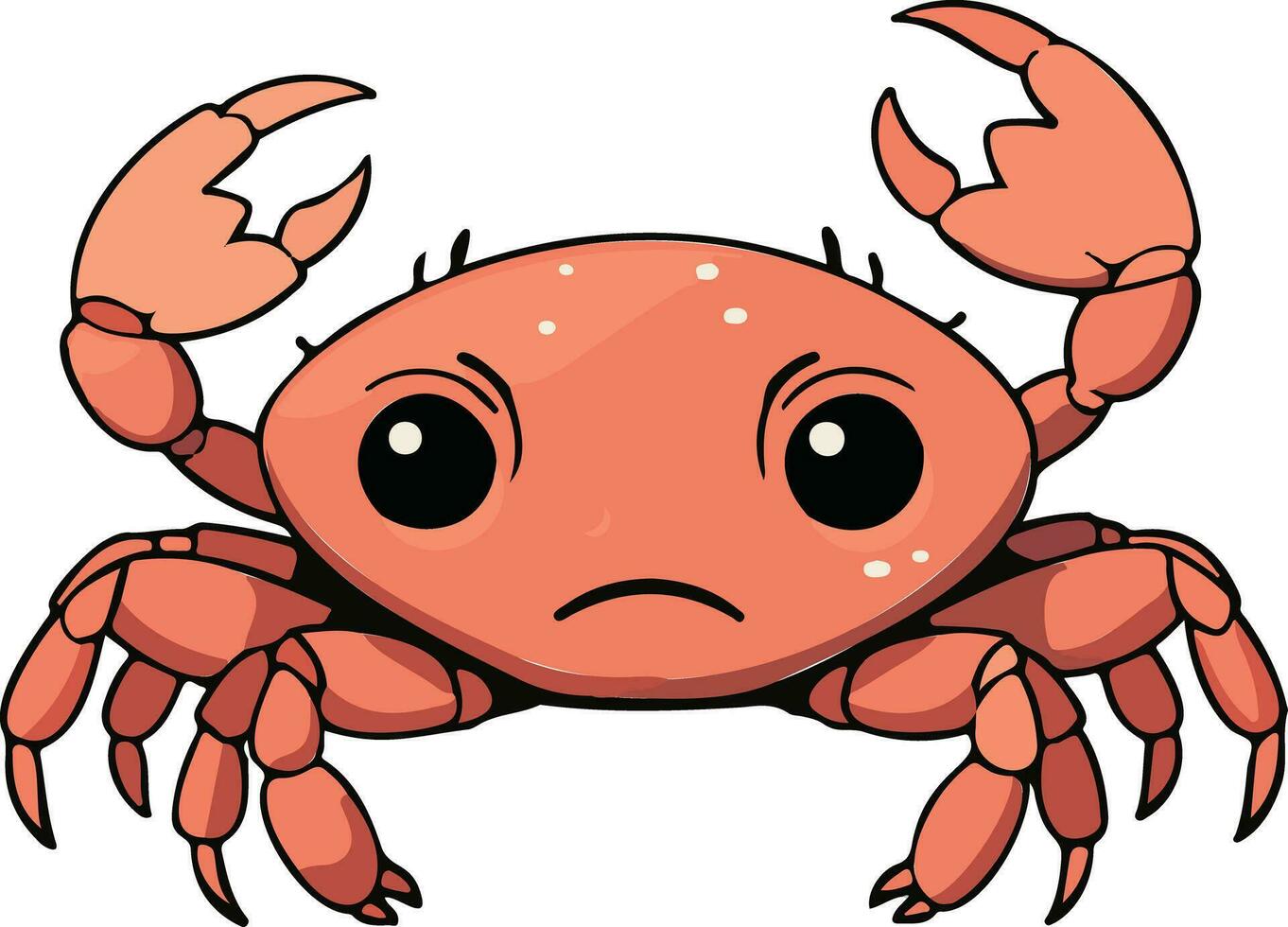 Crabe crustacé bande dessinée vecteur conception