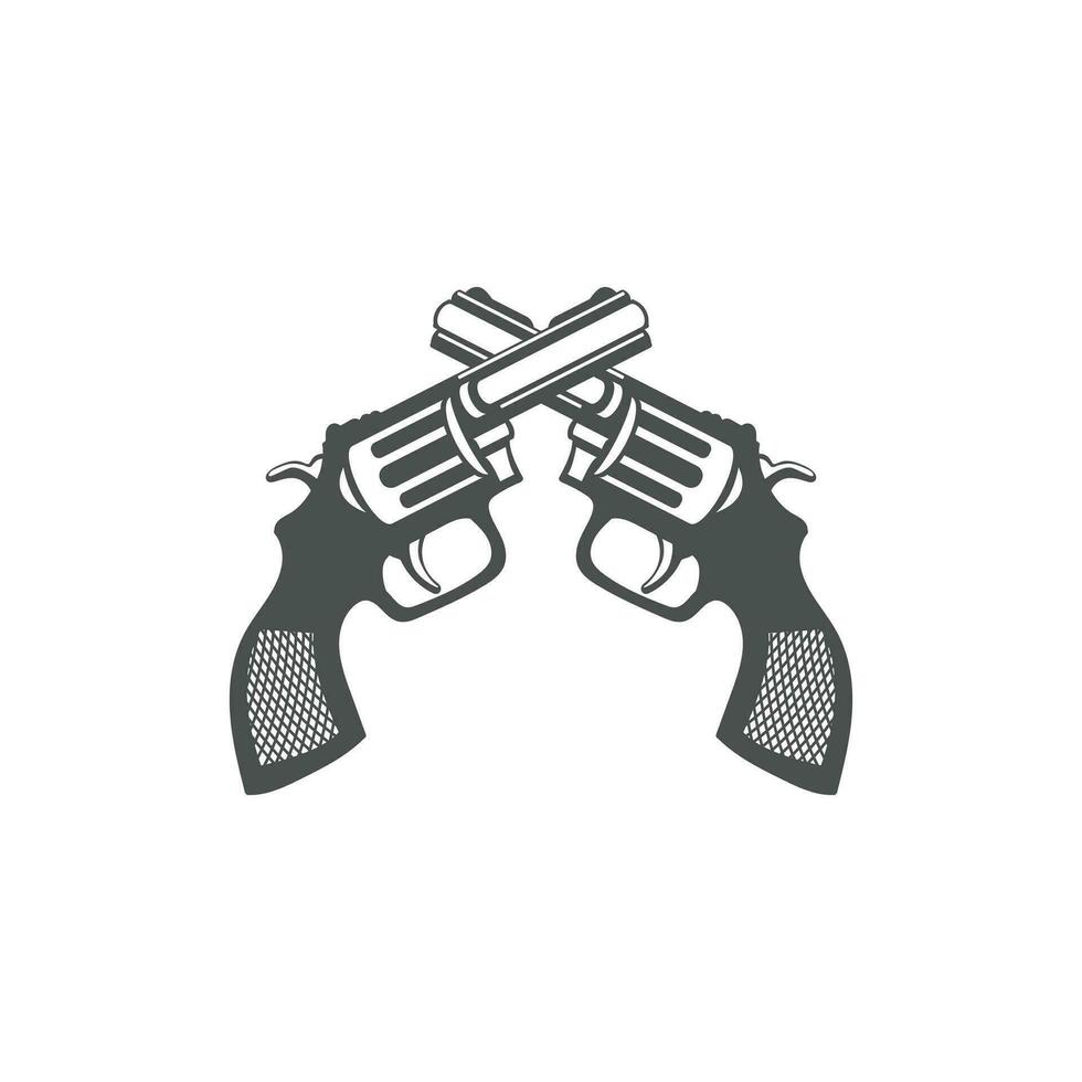 ancien rétro cow-boy Texas franchi pistolets badge emblème logo vecteur