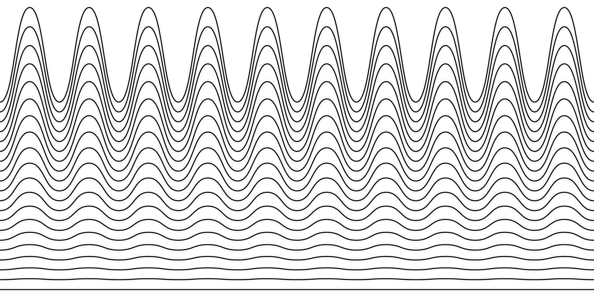 une collection de ondulé zigzag horizontal ondulé lignes, sans couture les frontières, et lisse et angulaire graphique conception éléments ensemble sur une blanc Contexte. vecteur