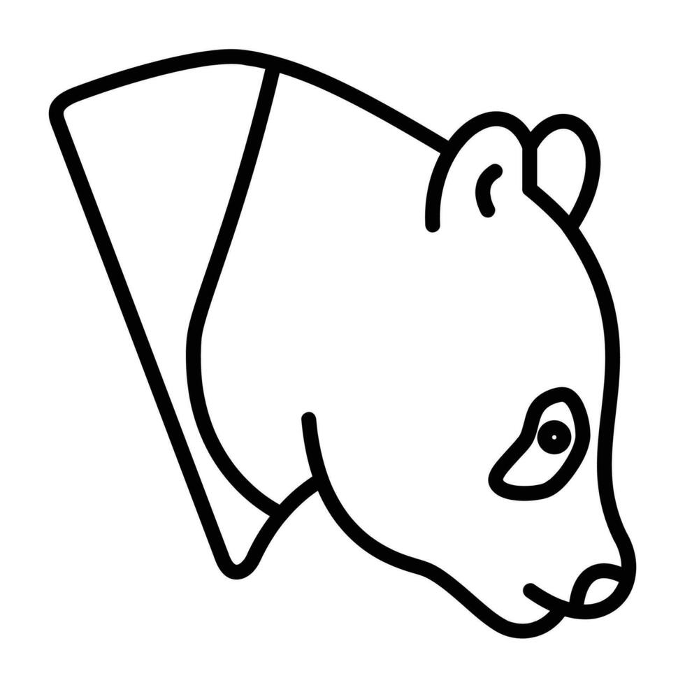 Panda vecteur icône, direct style icône, de animal tête Icônes collection, isolé sur blanc Contexte