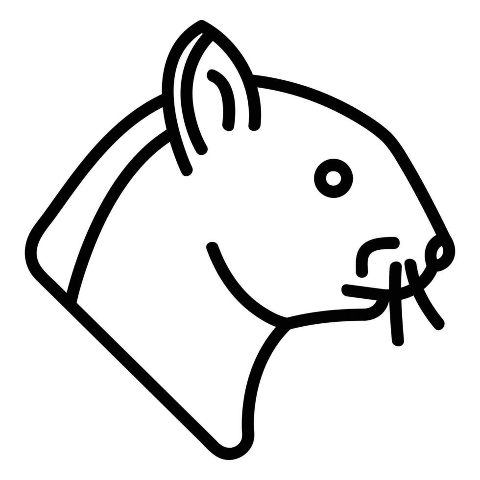 écureuil vecteur icône, direct style icône, de animal tête Icônes collection, isolé sur blanc Contexte.