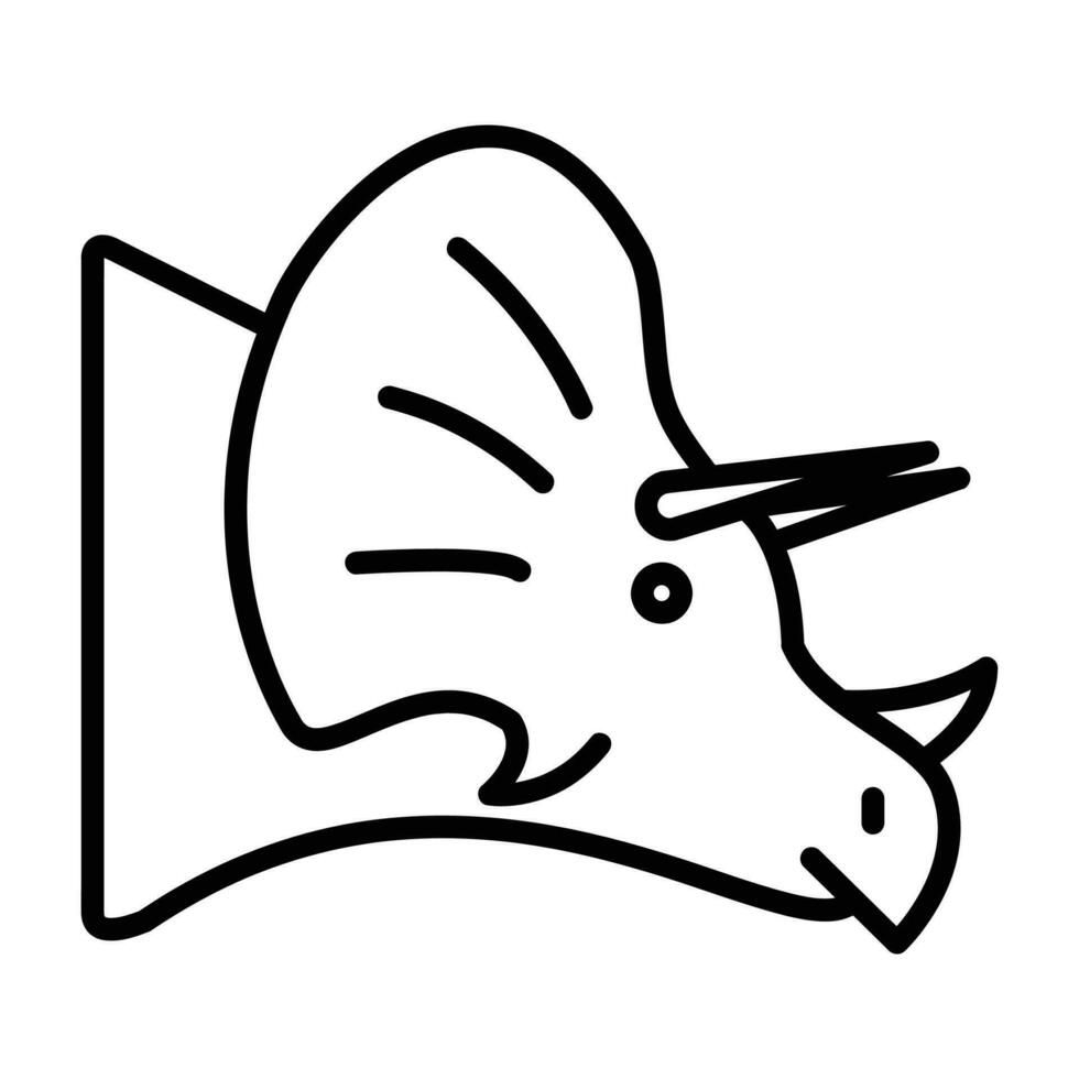 tricératops vecteur icône, direct style icône, de animal tête Icônes collection, isolé sur blanc Contexte