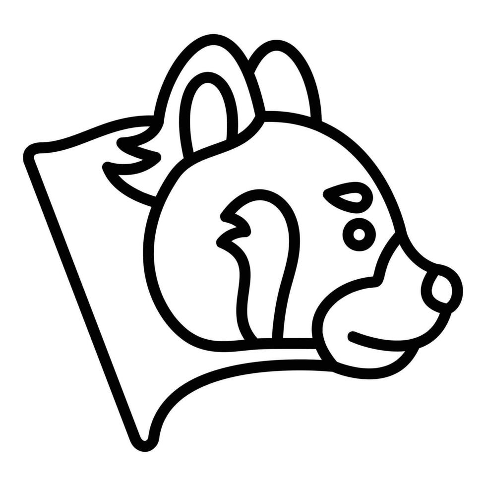 rouge Panda vecteur icône, direct style icône, de animal tête Icônes collection, isolé sur blanc Contexte