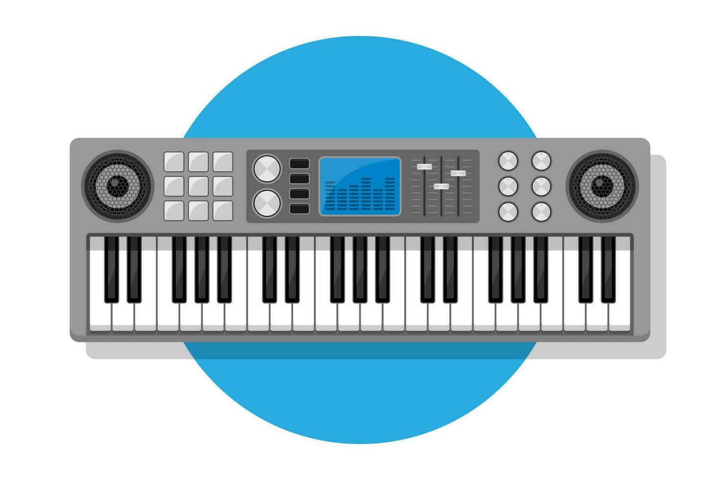 moderne électronique clavier musical instrument musical processeur effet synthétiseur. moderne électro piano clés vecteur illustration