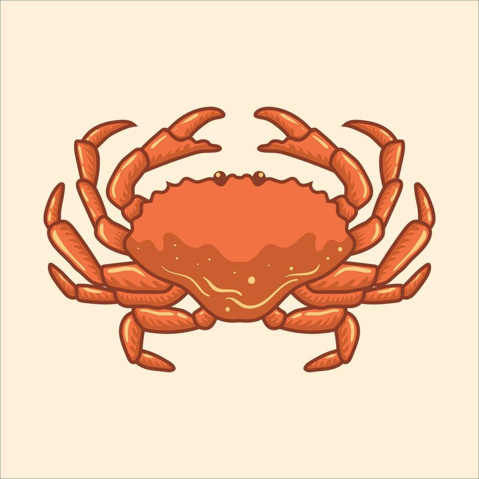 Crabe mascotte dessin animé personnage illustration vecteur