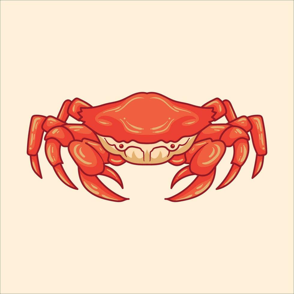 Crabe mascotte dessin animé personnage illustration vecteur