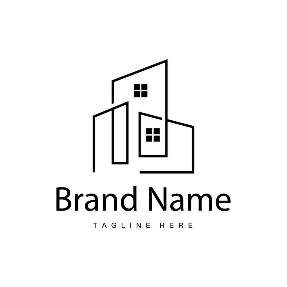 maison logo, réel biens Résidentiel construction bâtiment conception Facile élégant minimaliste lignes vecteur