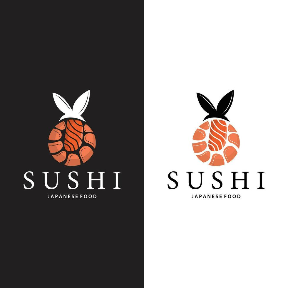 Sushi logo Facile conception Sushi Japonais nourriture icône modèle produit Japonais cuisine vecteur