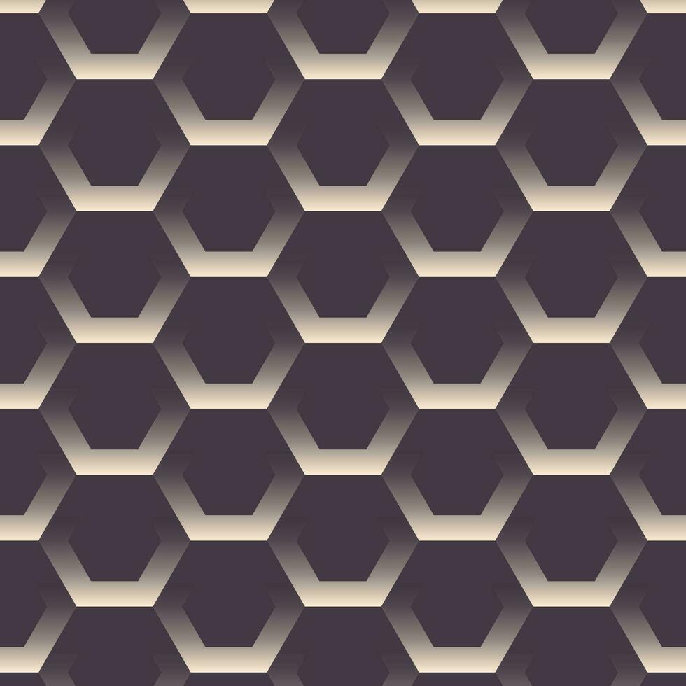 hexagone blocs la grille foncé sans couture modèle vecteur illustration