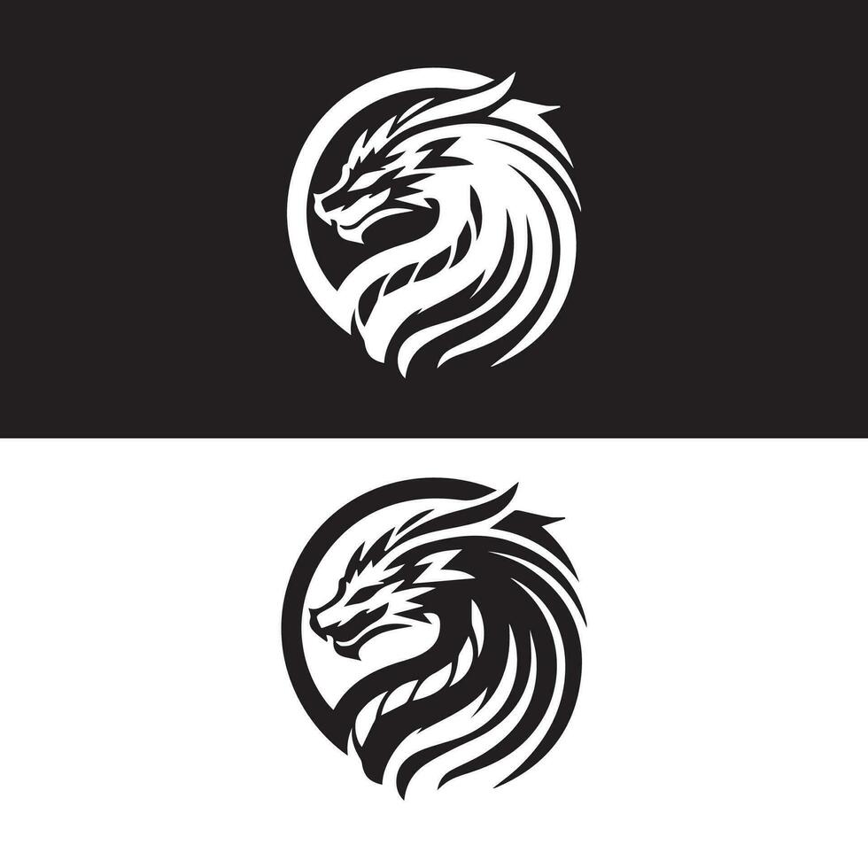 dragon logo Icônes. ancien mythique serpent symbole. mythologique bête signe. vecteur illustration.
