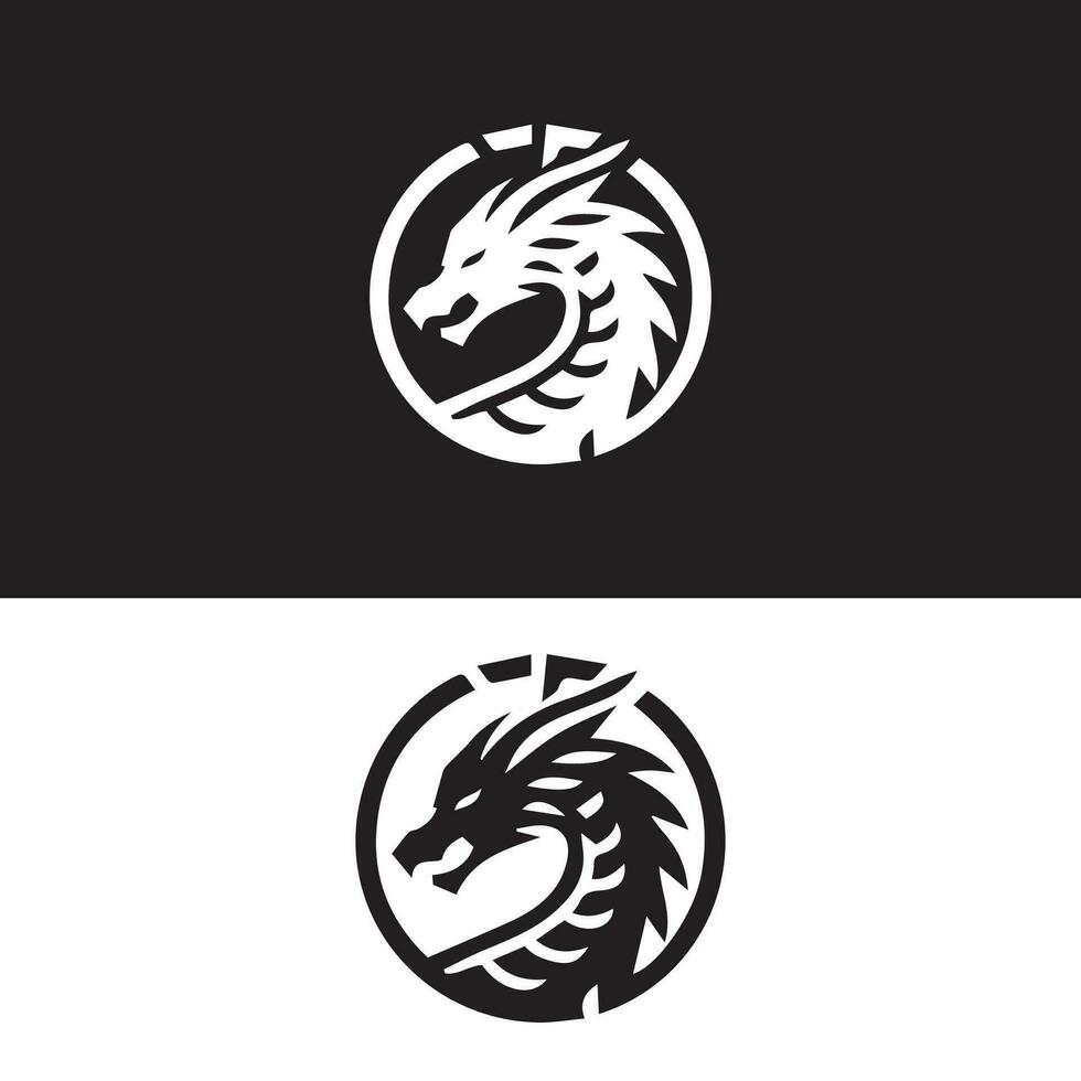 dragon logo Icônes. ancien mythique serpent symbole. mythologique bête signe. vecteur illustration.