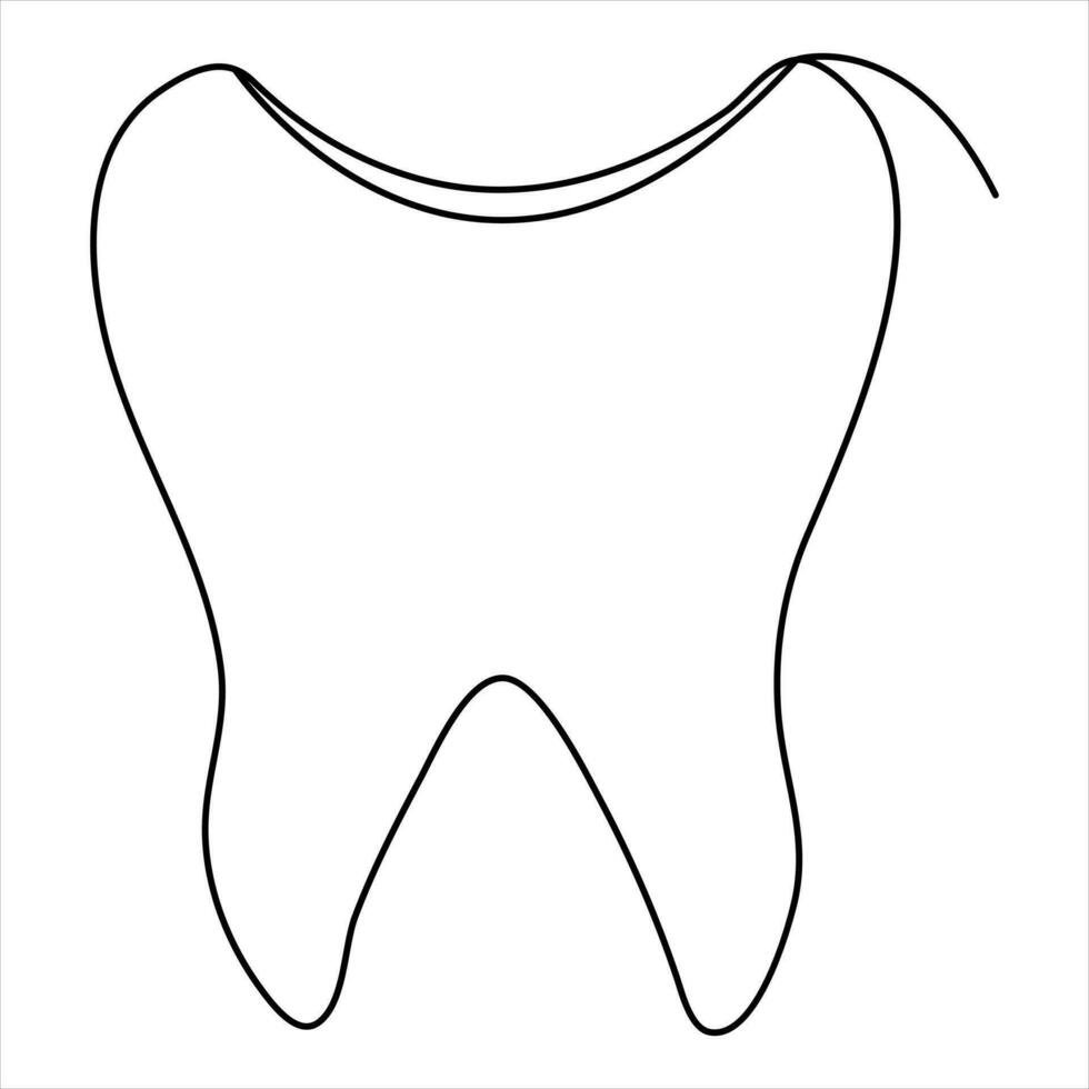 continu Célibataire ligne art dessin dent contour vecteur art esquisser illustration et icône conception