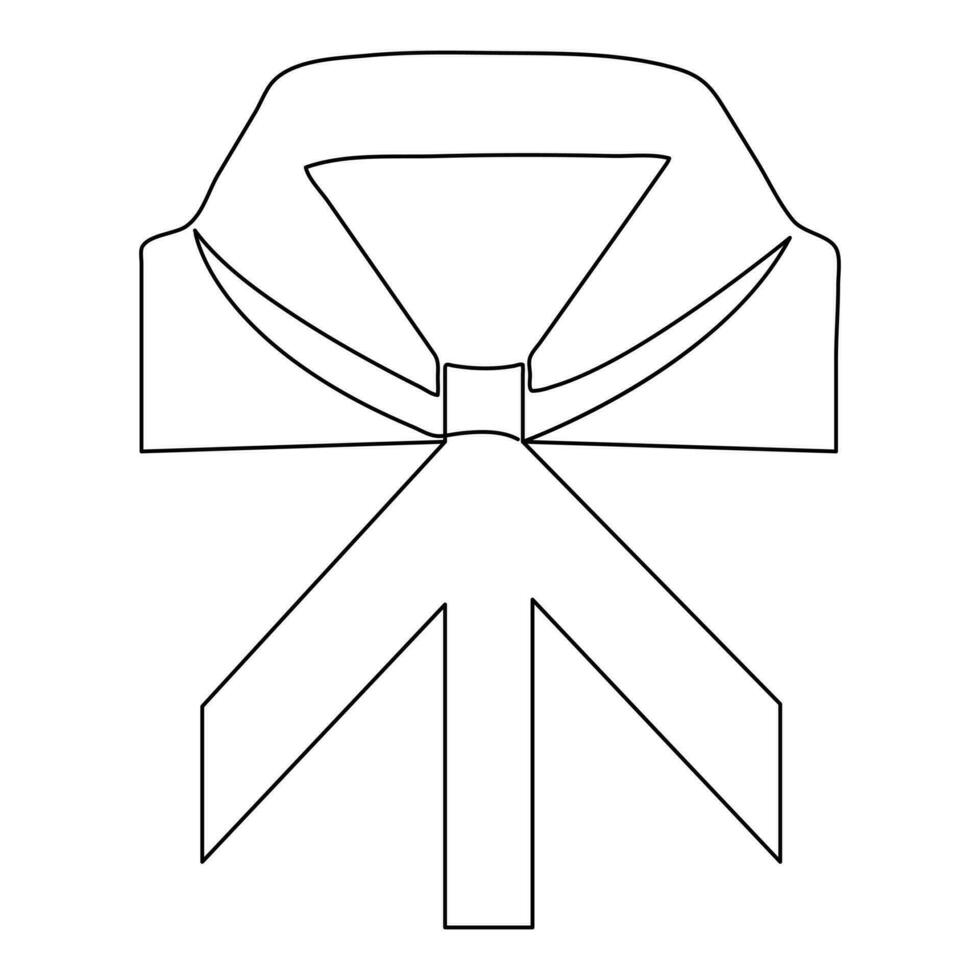 mignonne arc ruban continu Célibataire ligne art dessin de isolé icône contour vecteur art illustration conception