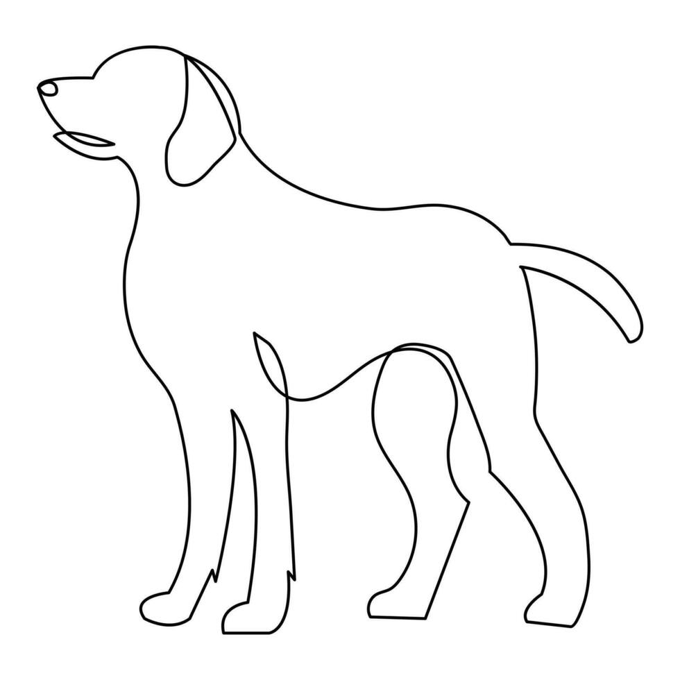 chien animal de compagnie animal continu un ligne art dessin et chien icône Facile contour vecteur illustration