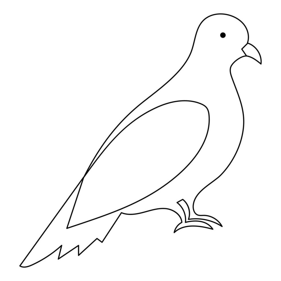 continu Célibataire ligne art dessin animal de compagnie Pigeon main tiré dans griffonnage style esquisser Stock illustration vecteur