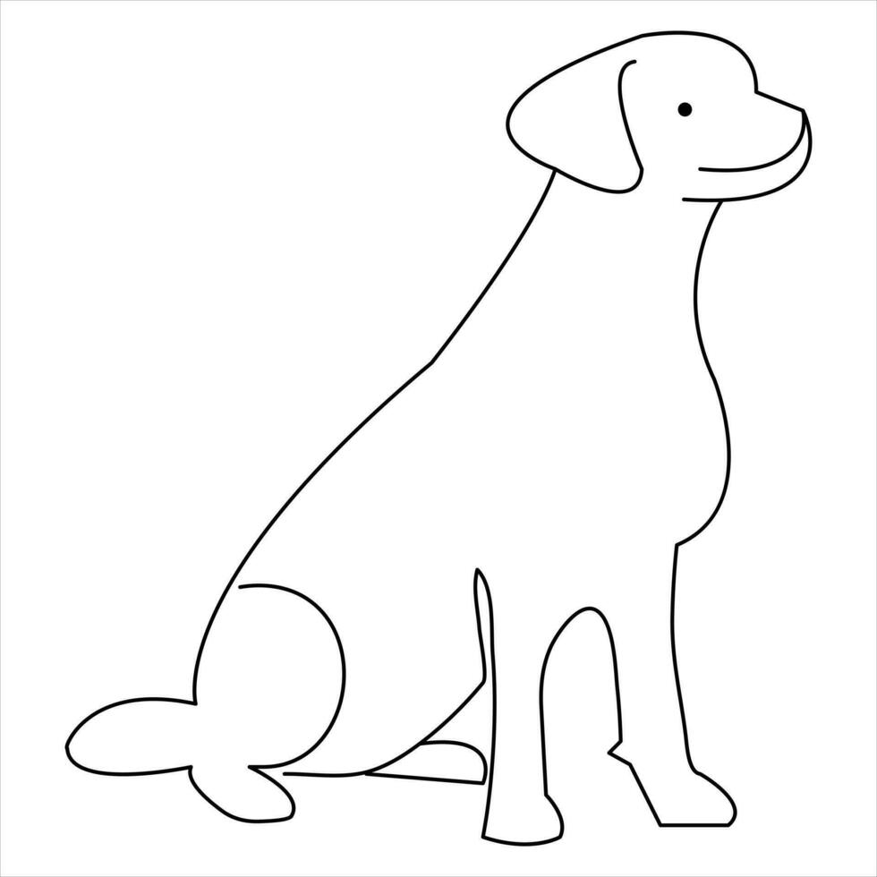 chien animal de compagnie animal continu un ligne art dessin et chien icône Facile contour vecteur illustration