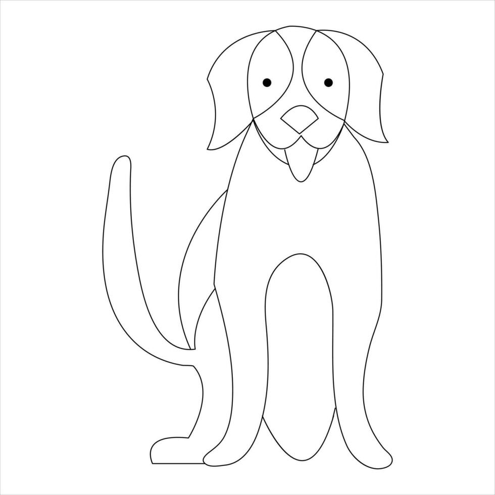 chien animal de compagnie animal continu un ligne art dessin et chien icône Facile contour vecteur illustration