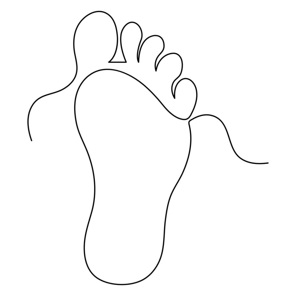 continu un ligne art dessin de nu pied dans Facile style et contour vecteur art illustration