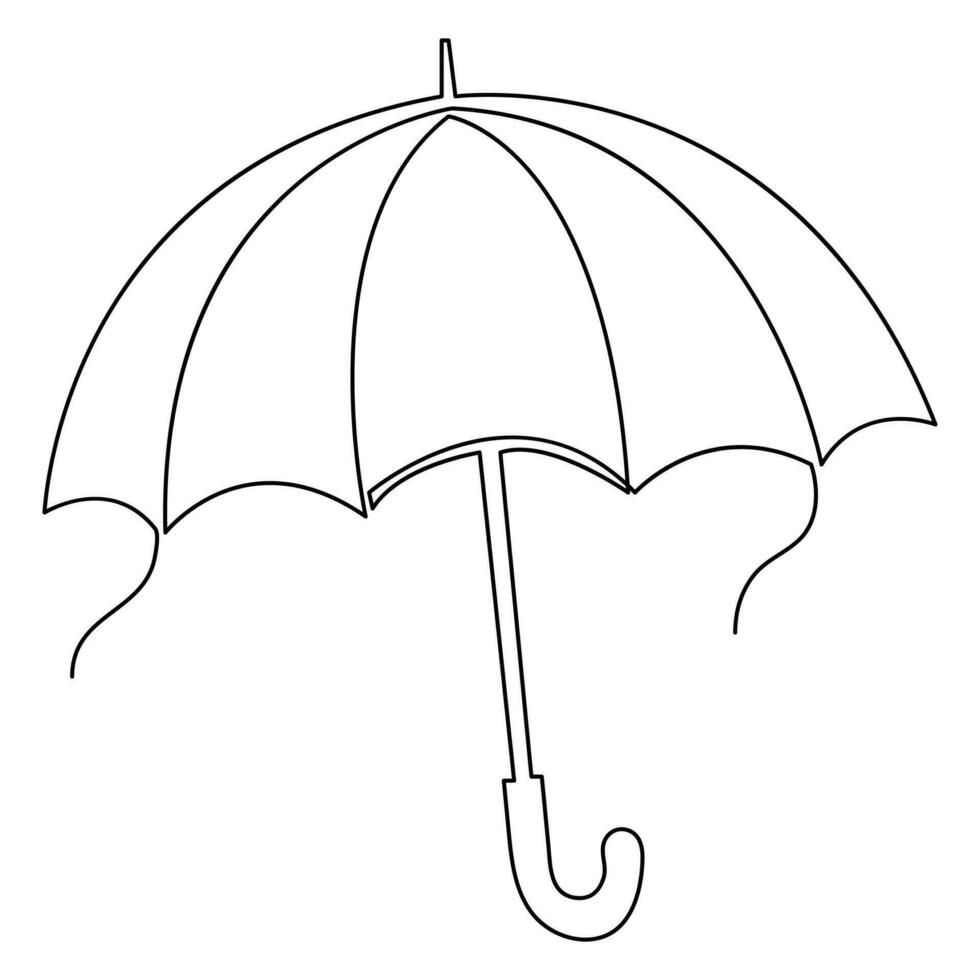 continu Célibataire ligne art dessin de parapluie contour vecteur art des illustrations