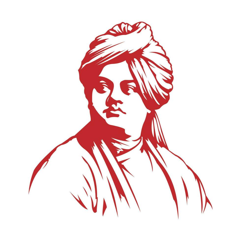 swami vivekananda contour dessin illustration et nationale jeunesse journée vecteur conception.