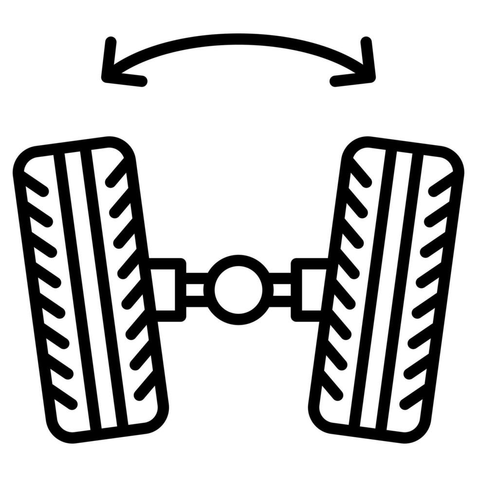 roue alignement icône ligne vecteur illustration