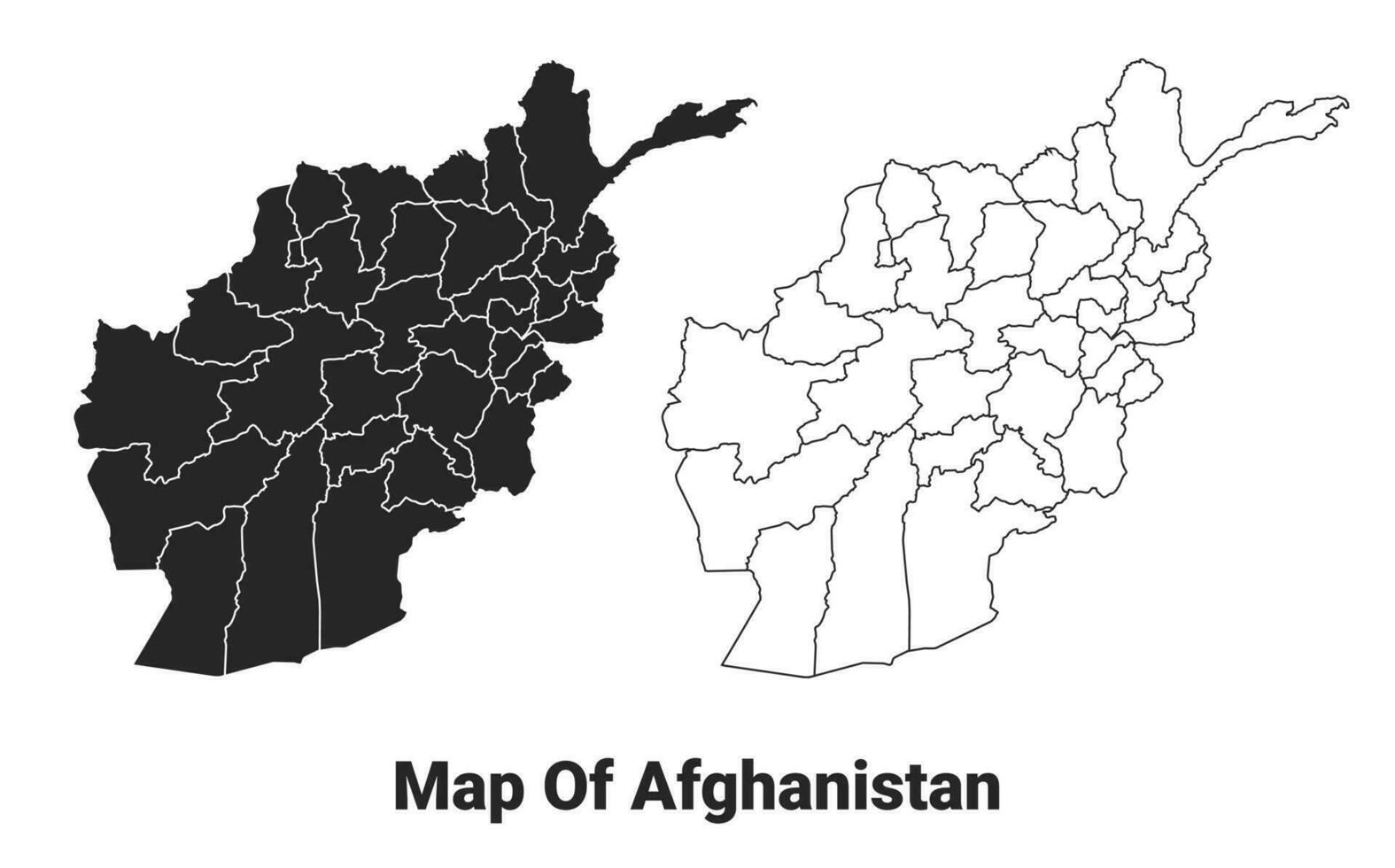 vecteur noir carte de afghanistan pays avec les frontières de Régions