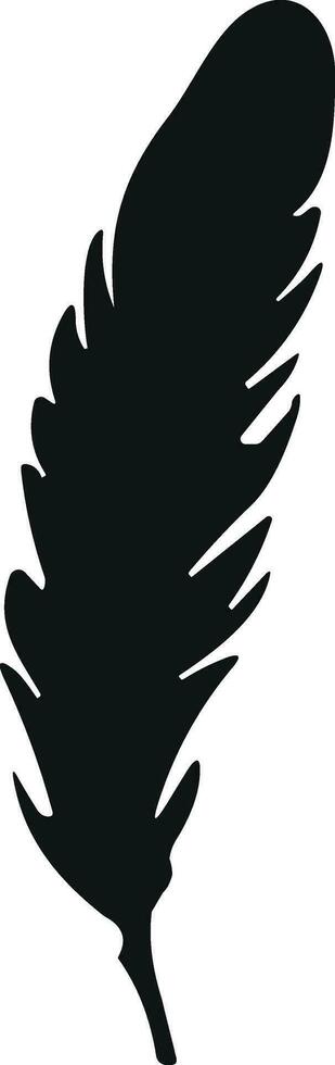 plume oiseau. plumet plumes vecteur dans une plat style. stylo icône. noir penne plume silhouette.