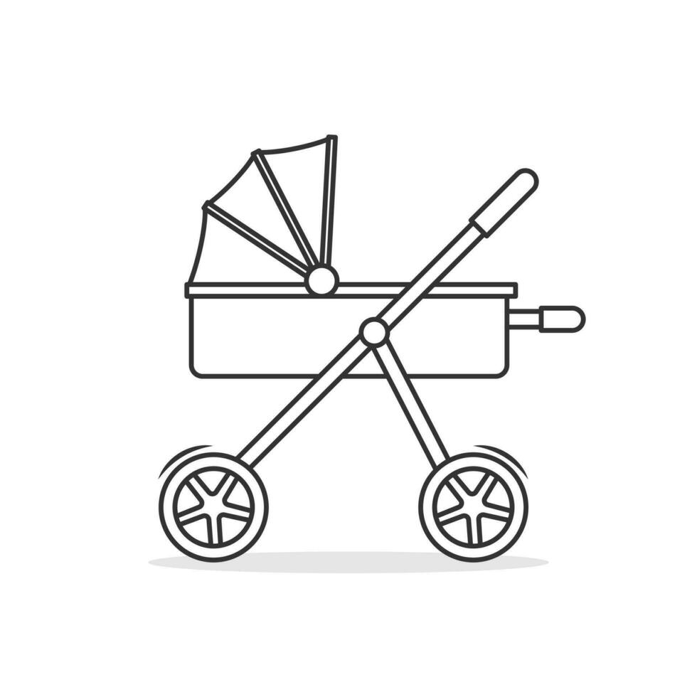 bébé poussette icône vecteur Stock illustration