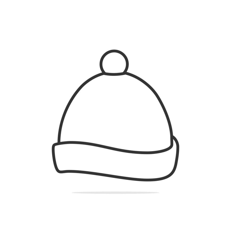 une tricoté hiver bobble chapeau isolé sur une blanc Contexte vecteur