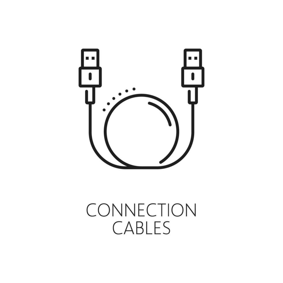 ordinateur matériel, électronique industrie ligne icône vecteur