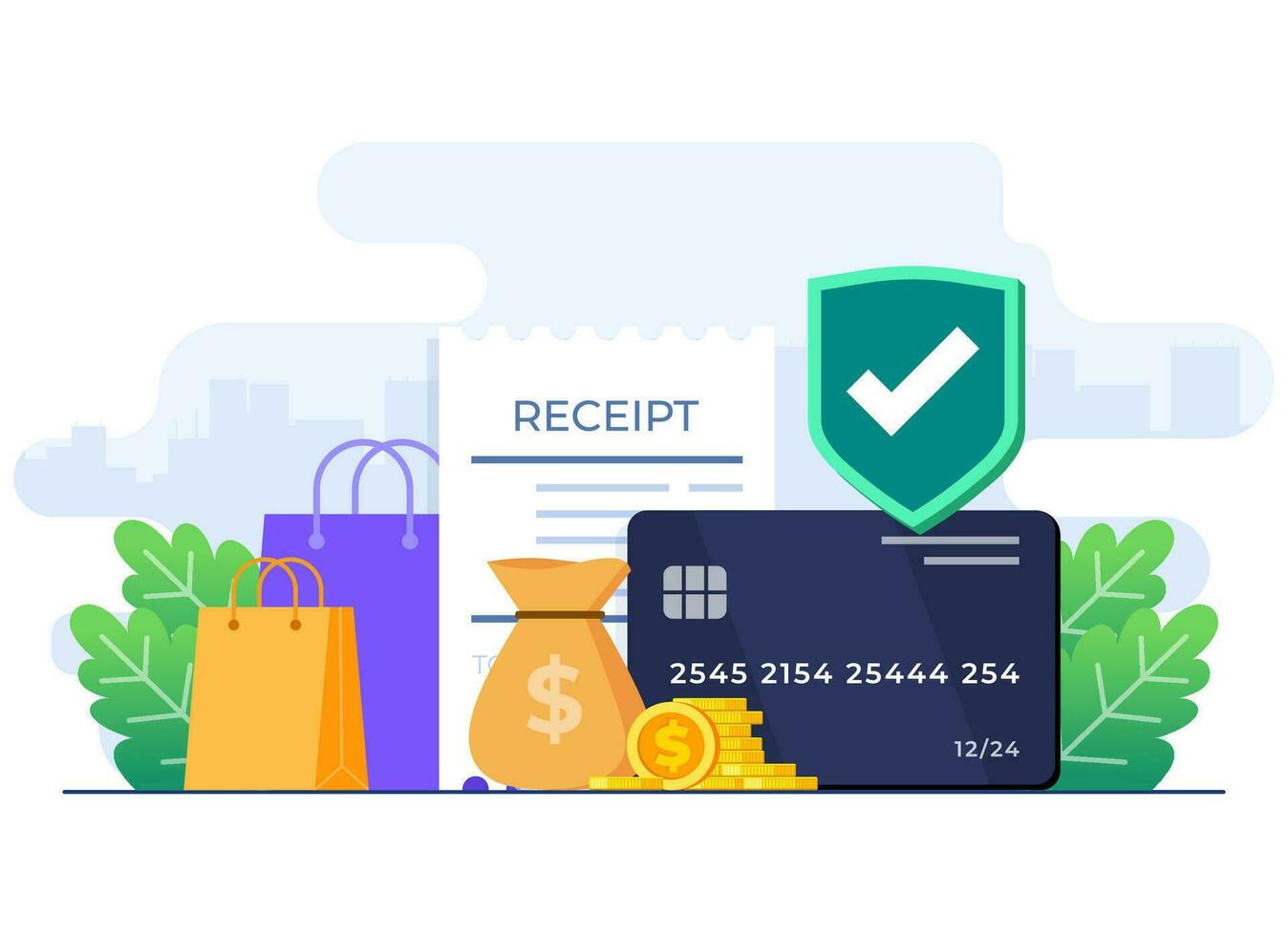 fabrication Paiement en utilisant crédit carte, en ligne Paiement concept, sans argent sécurise mobile paiement, en ligne bancaire, sécurise transaction, vecteur