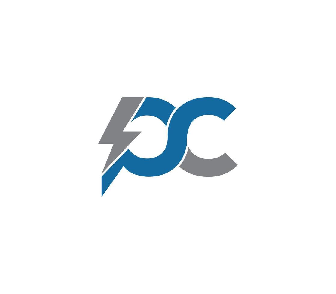 PC alphabet électrique logo conception concept vecteur