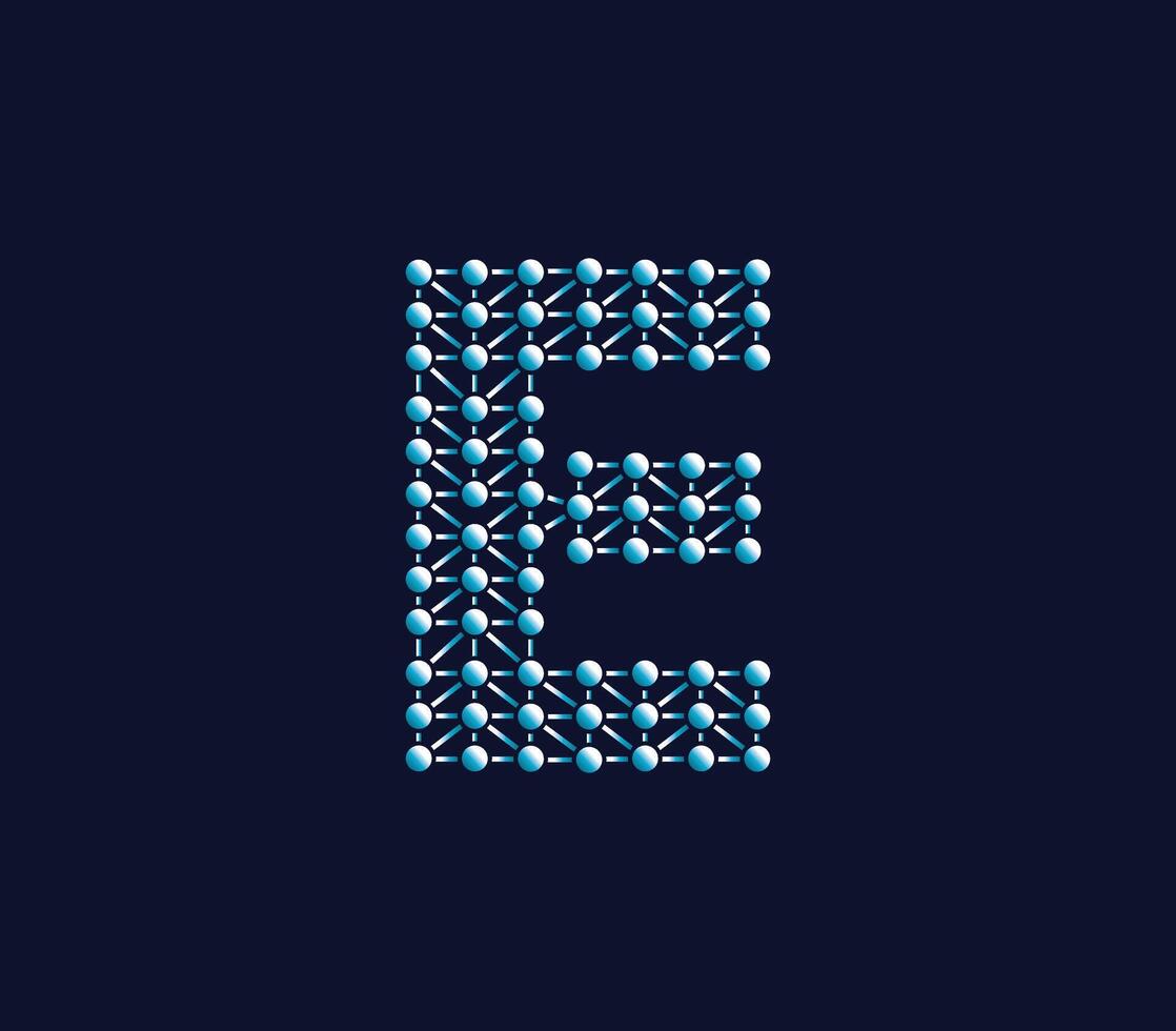 e alphabet Créatif La technologie Connexions Les données boutique logo conception concept vecteur