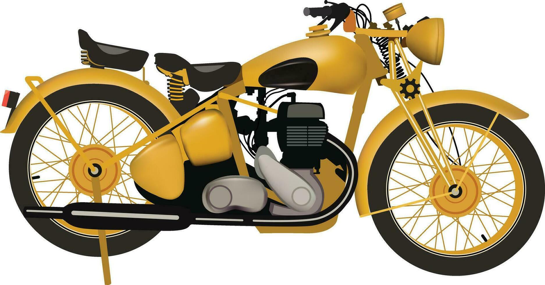 Jaune unique moto vecteur illustration avec blanc Contexte pour Contexte conception.