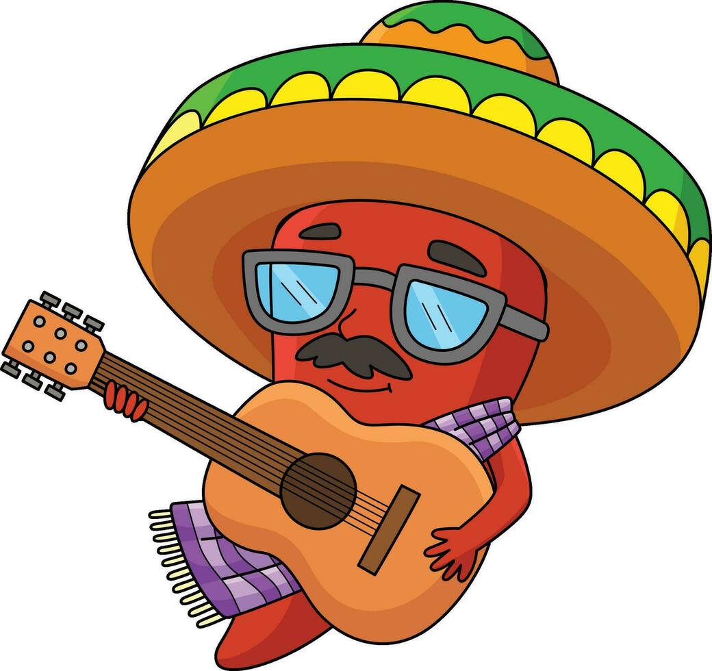 cinco de mayo jalapeno dessin animé coloré clipart vecteur