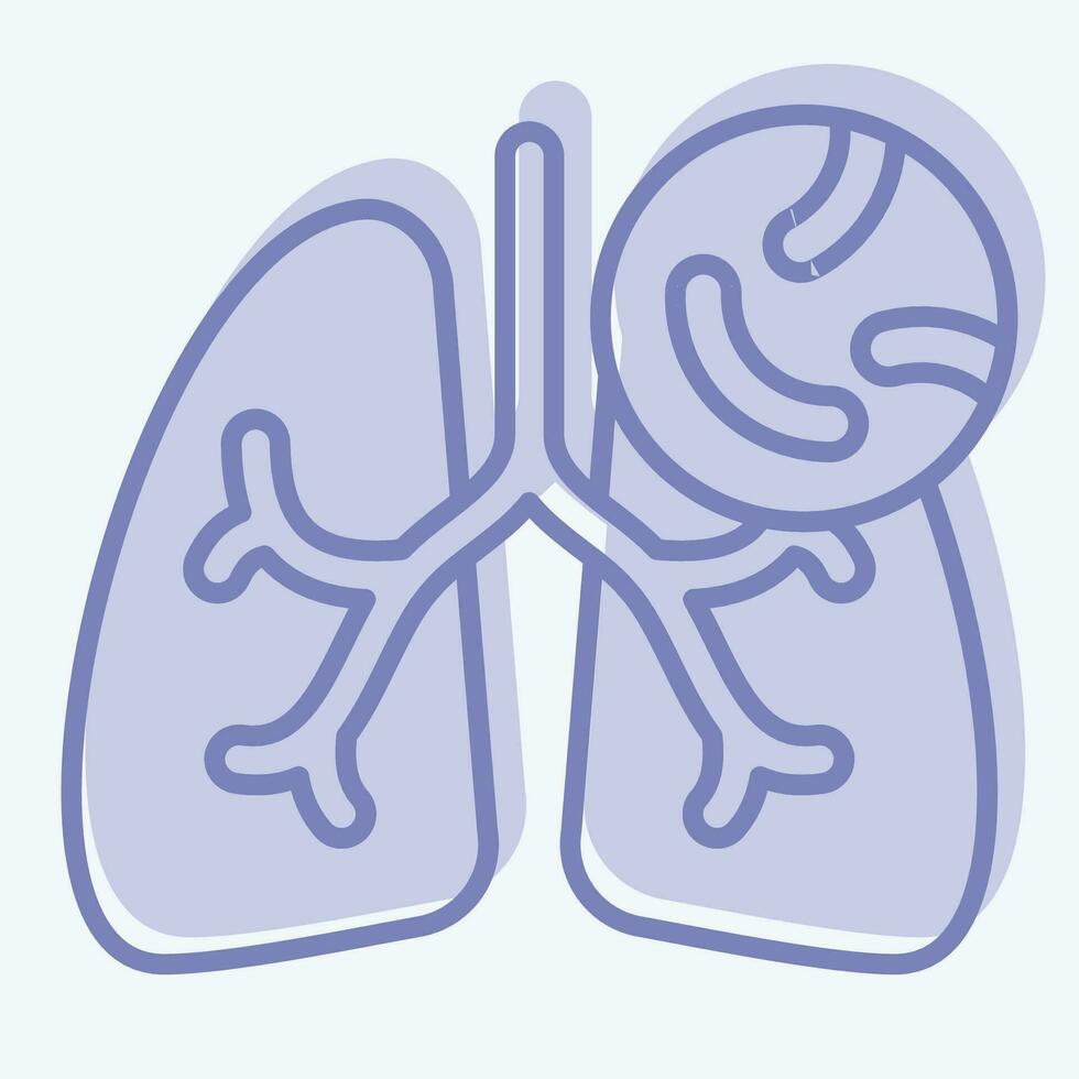 icône tuberculose. en relation à respiratoire thérapie symbole. deux Ton style. Facile conception modifiable. Facile illustration vecteur