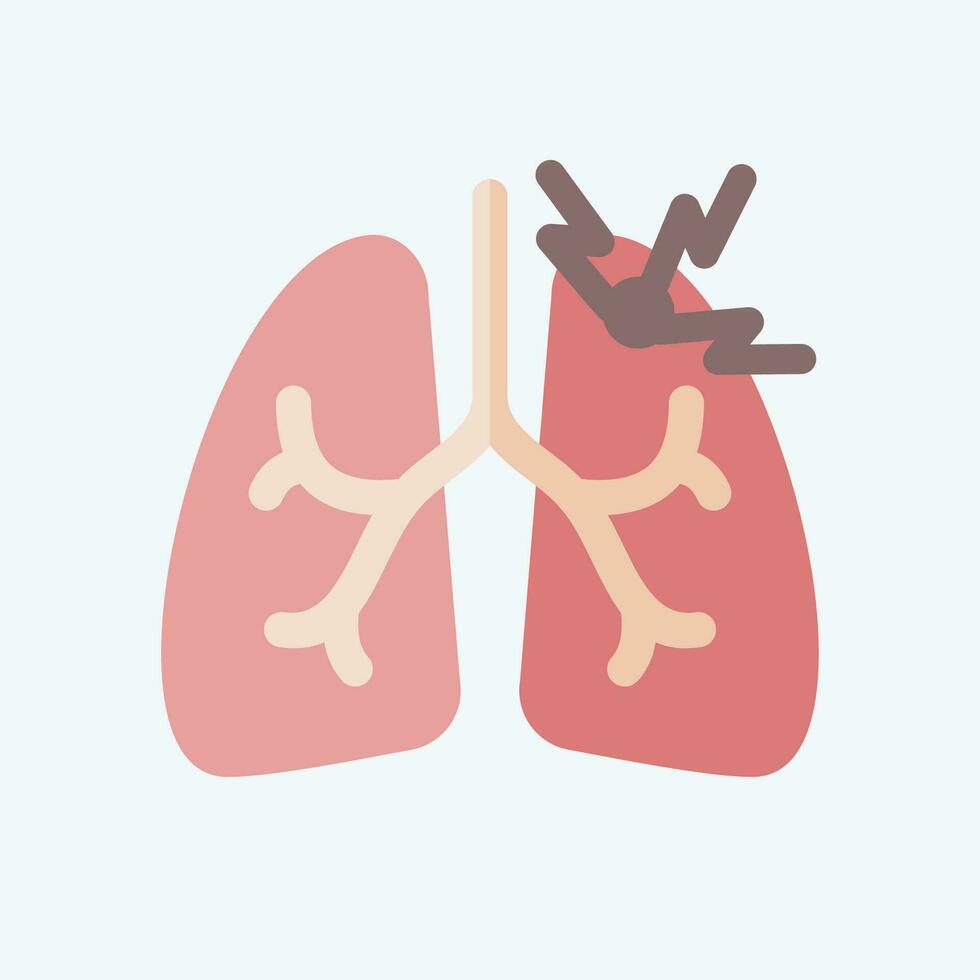 icône asthme. en relation à respiratoire thérapie symbole. plat style. Facile conception modifiable. Facile illustration vecteur