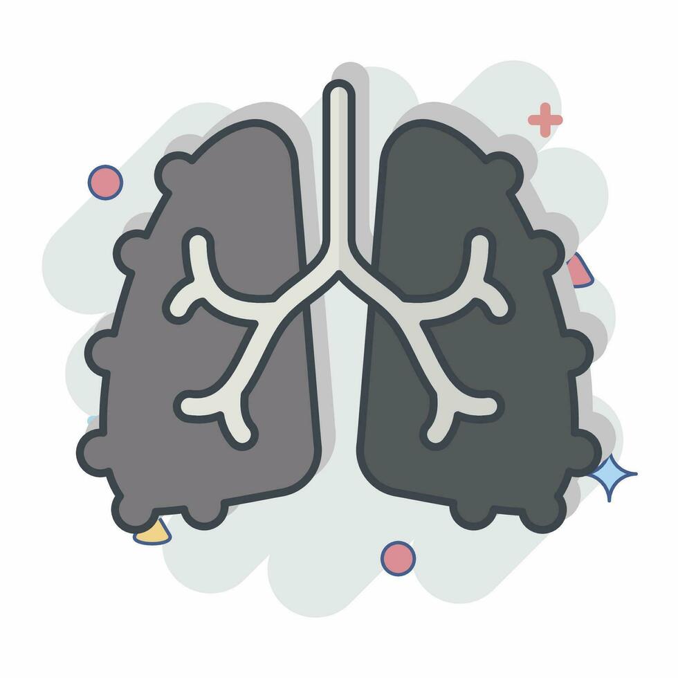 icône fibrose. en relation à respiratoire thérapie symbole. bande dessinée style. Facile conception modifiable. Facile illustration vecteur