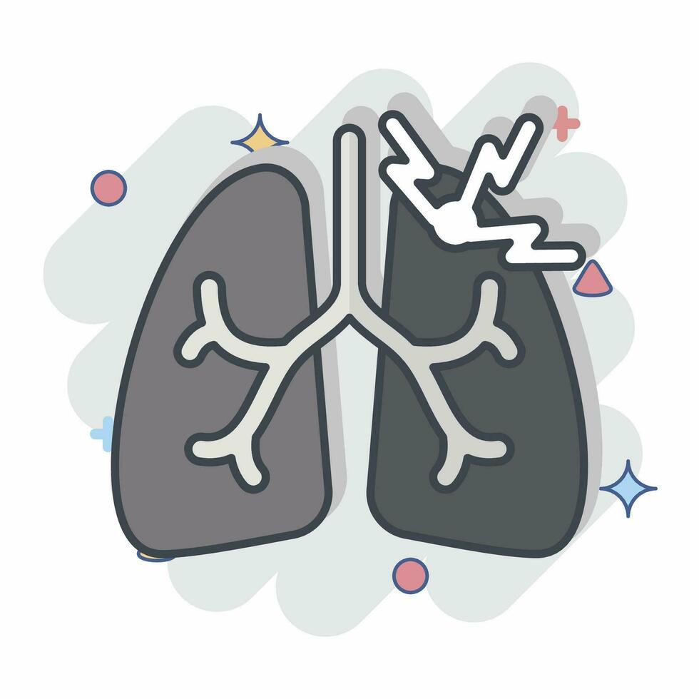 icône asthme. en relation à respiratoire thérapie symbole. bande dessinée style. Facile conception modifiable. Facile illustration vecteur