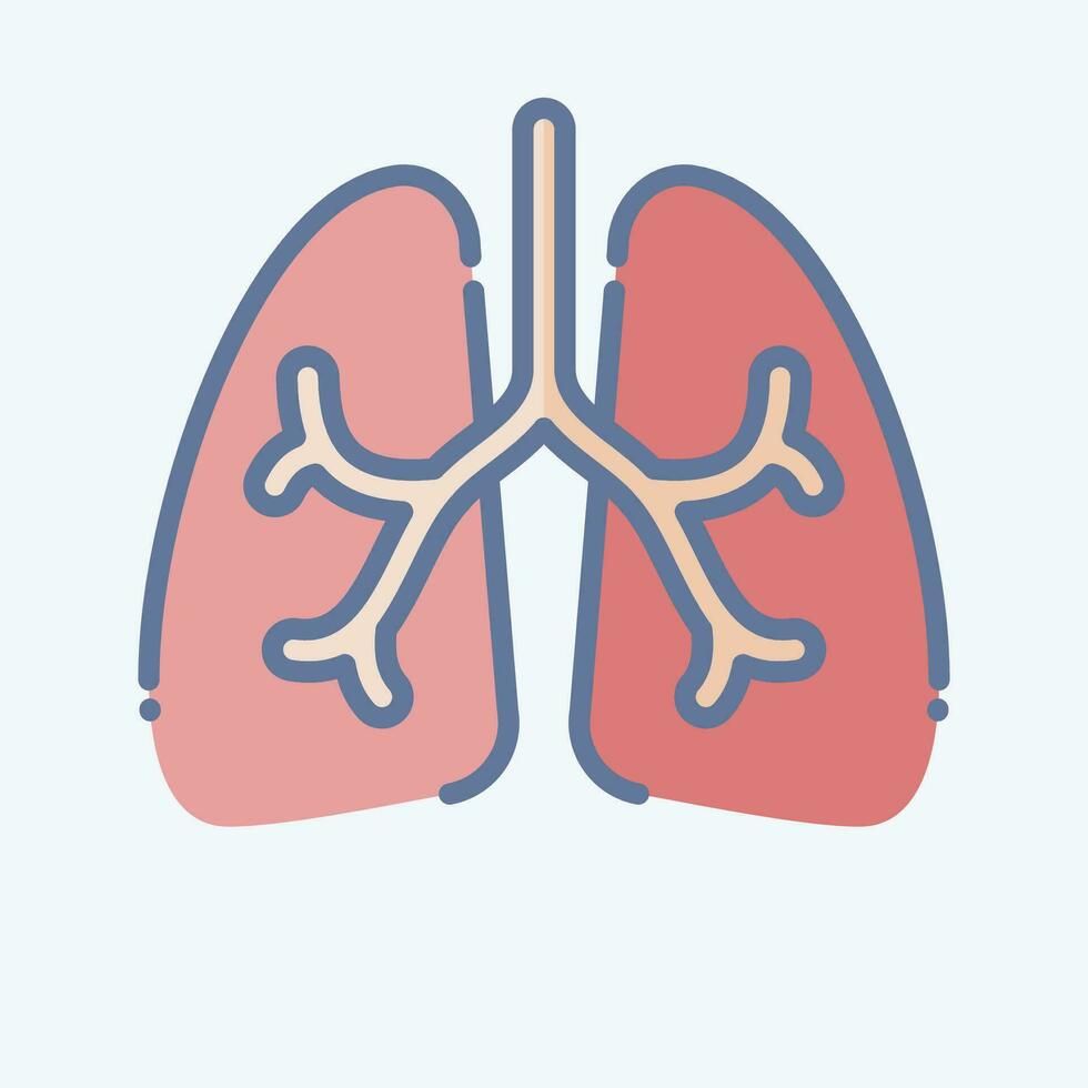 icône poumons. en relation à respiratoire thérapie symbole. griffonnage style. Facile conception modifiable. Facile illustration vecteur