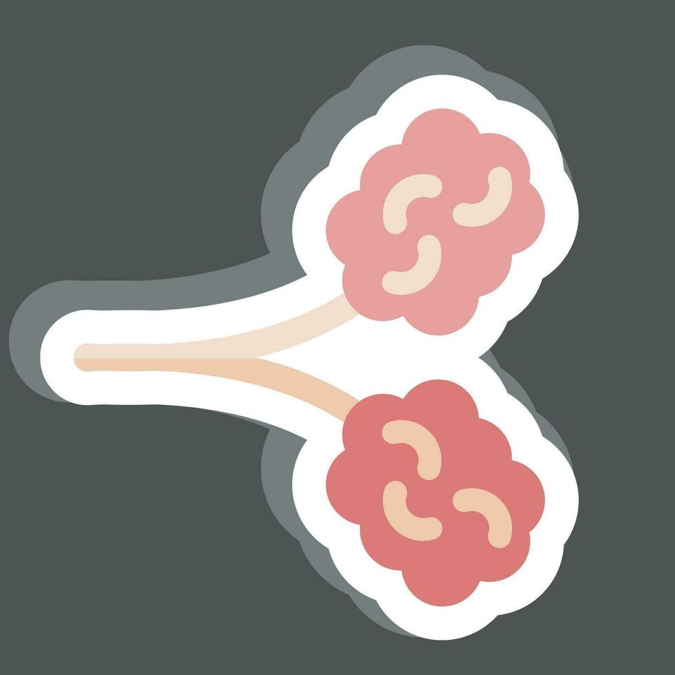 autocollant idiopathique pulmonaire fibrose. en relation à respiratoire thérapie symbole. Facile conception modifiable. Facile illustration vecteur