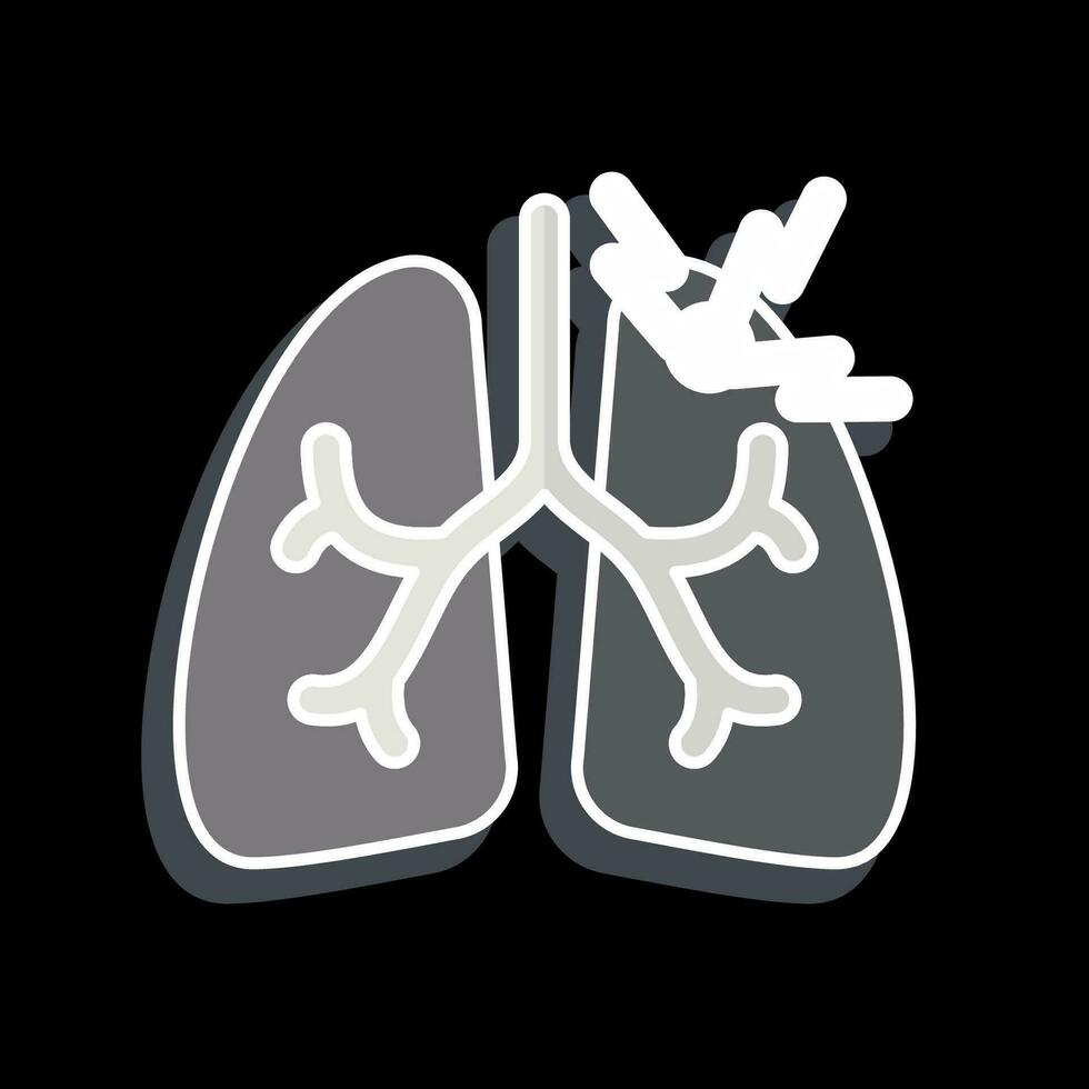 icône asthme. en relation à respiratoire thérapie symbole. brillant style. Facile conception modifiable. Facile illustration vecteur
