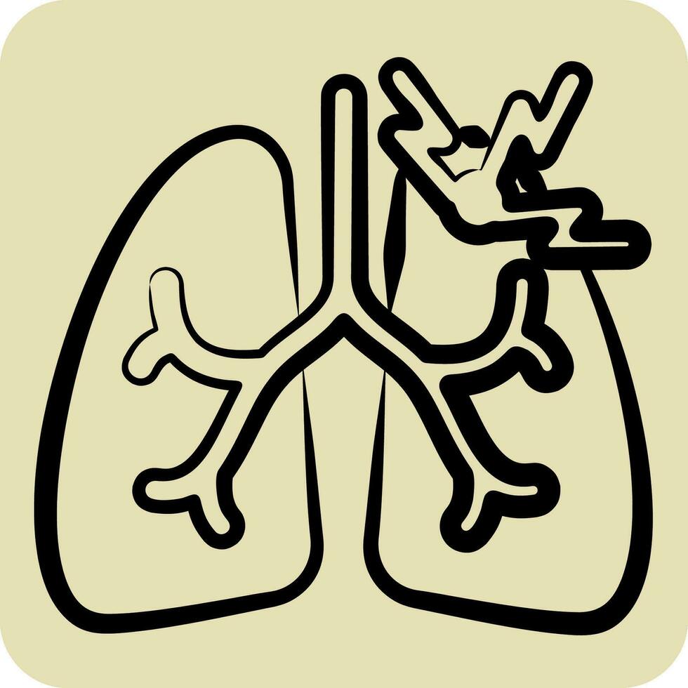 icône asthme. en relation à respiratoire thérapie symbole. main tiré style. Facile conception modifiable. Facile illustration vecteur
