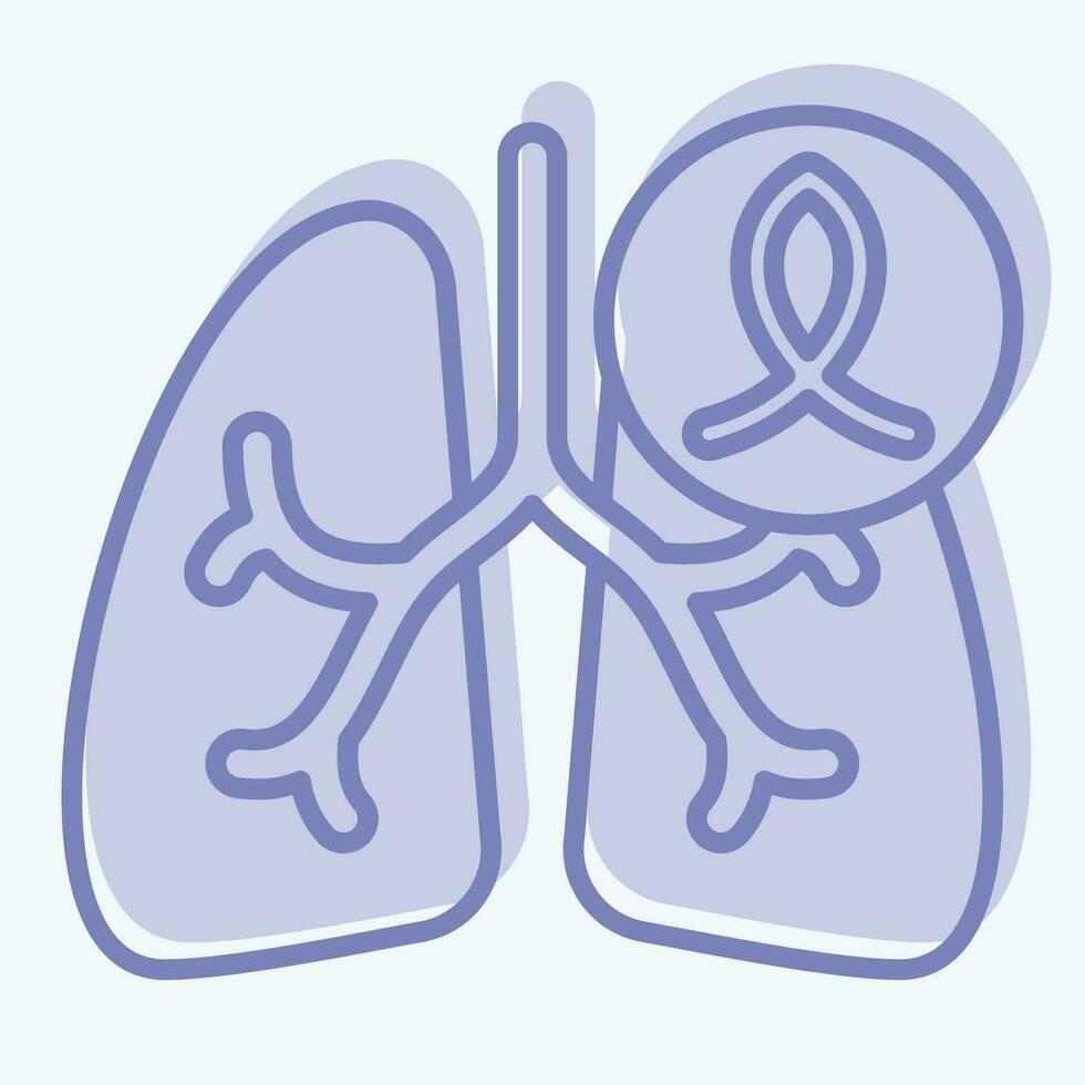icône cancer. en relation à respiratoire thérapie symbole. deux Ton style. Facile conception modifiable. Facile illustration vecteur