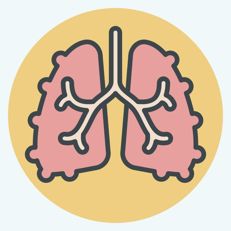 icône fibrose. en relation à respiratoire thérapie symbole. Couleur camarade style. Facile conception modifiable. Facile illustration vecteur