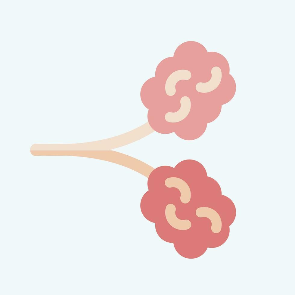 icône idiopathique pulmonaire fibrose. en relation à respiratoire thérapie symbole. plat style. Facile conception modifiable. Facile illustration vecteur