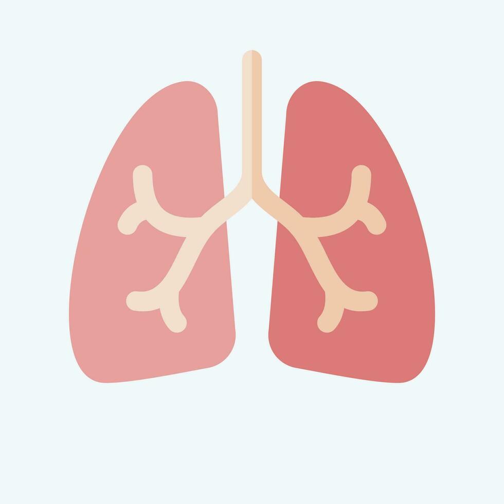 icône poumons. en relation à respiratoire thérapie symbole. plat style. Facile conception modifiable. Facile illustration vecteur