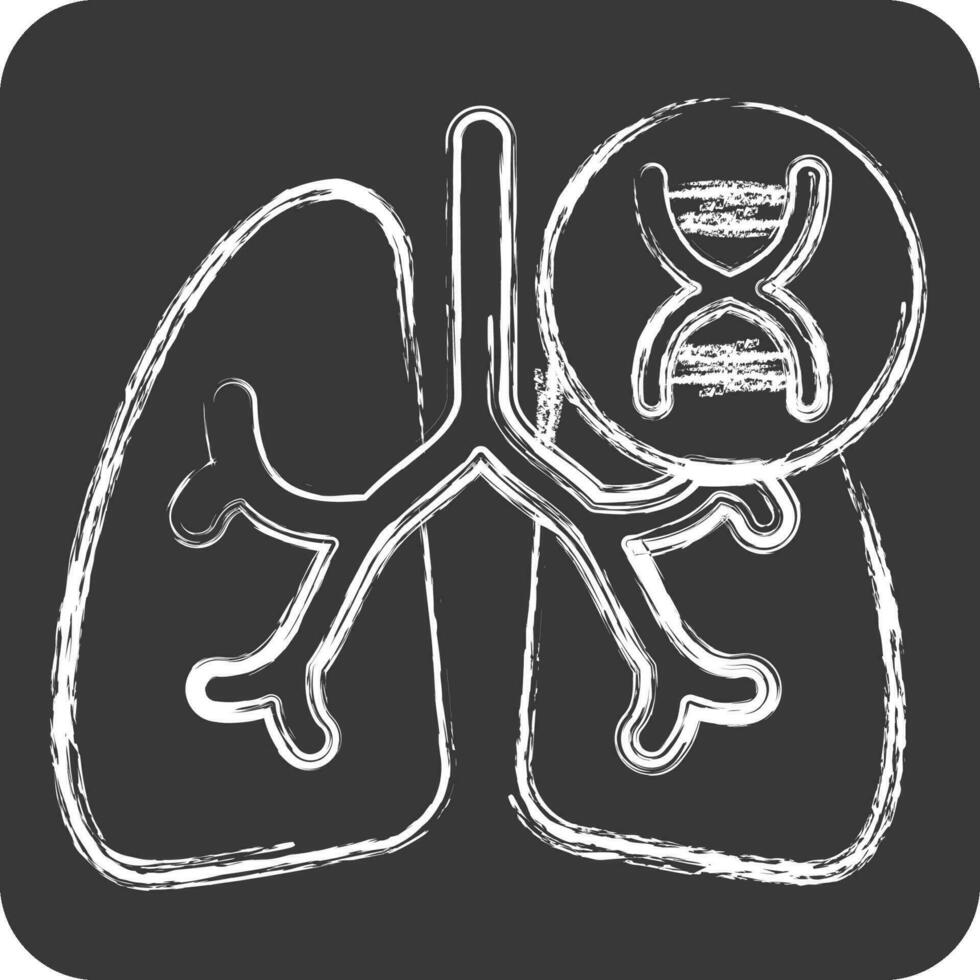 icône cystique fibrorien. en relation à respiratoire thérapie symbole. craie style. Facile conception modifiable. Facile illustration vecteur