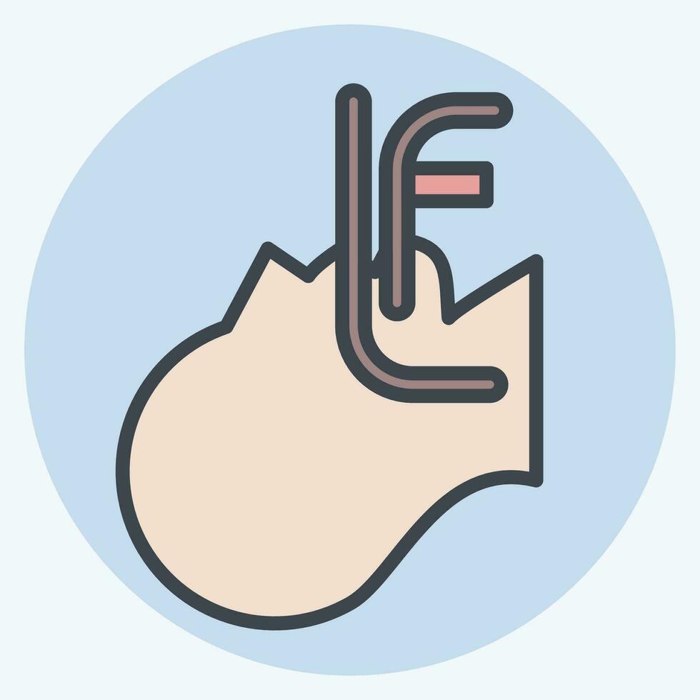 icône endotrachéal intubation. en relation à respiratoire thérapie symbole. Couleur camarade style. Facile conception modifiable. Facile illustration vecteur